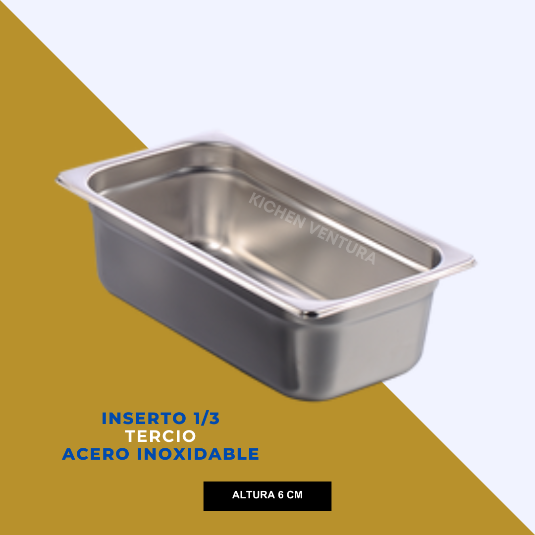 INSERTO 1/3 TERCIO ACERO INOX 6 CM