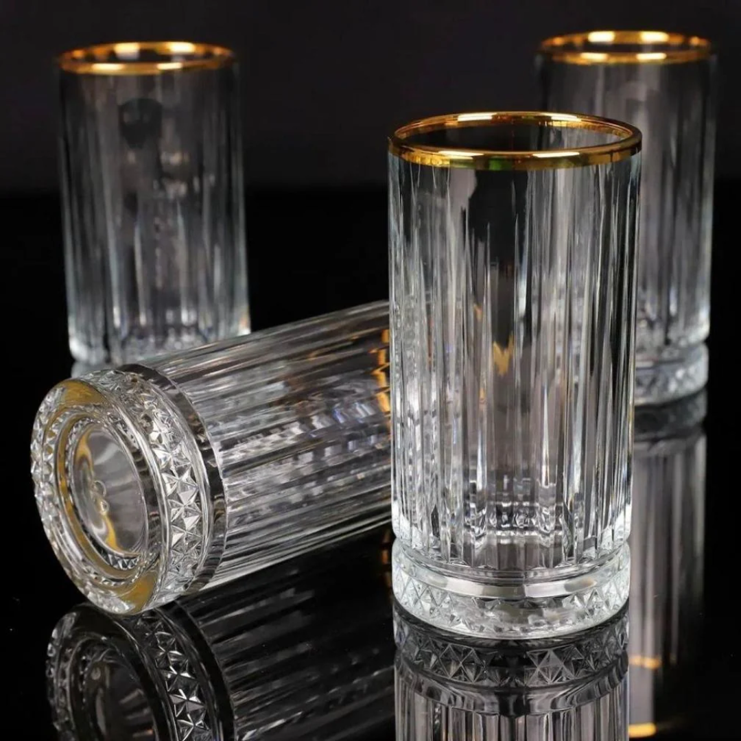 VASO ELYSIA 445 ML FILO DORADO TIMELESS