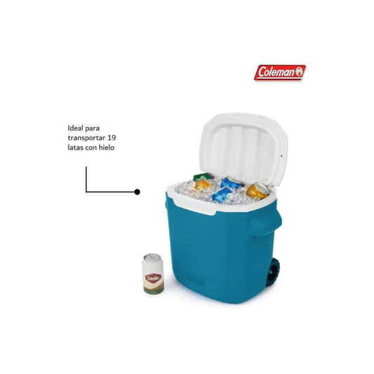 HIELERA C/RUEDAS 28 QT COLEMAN COLOR AZUL