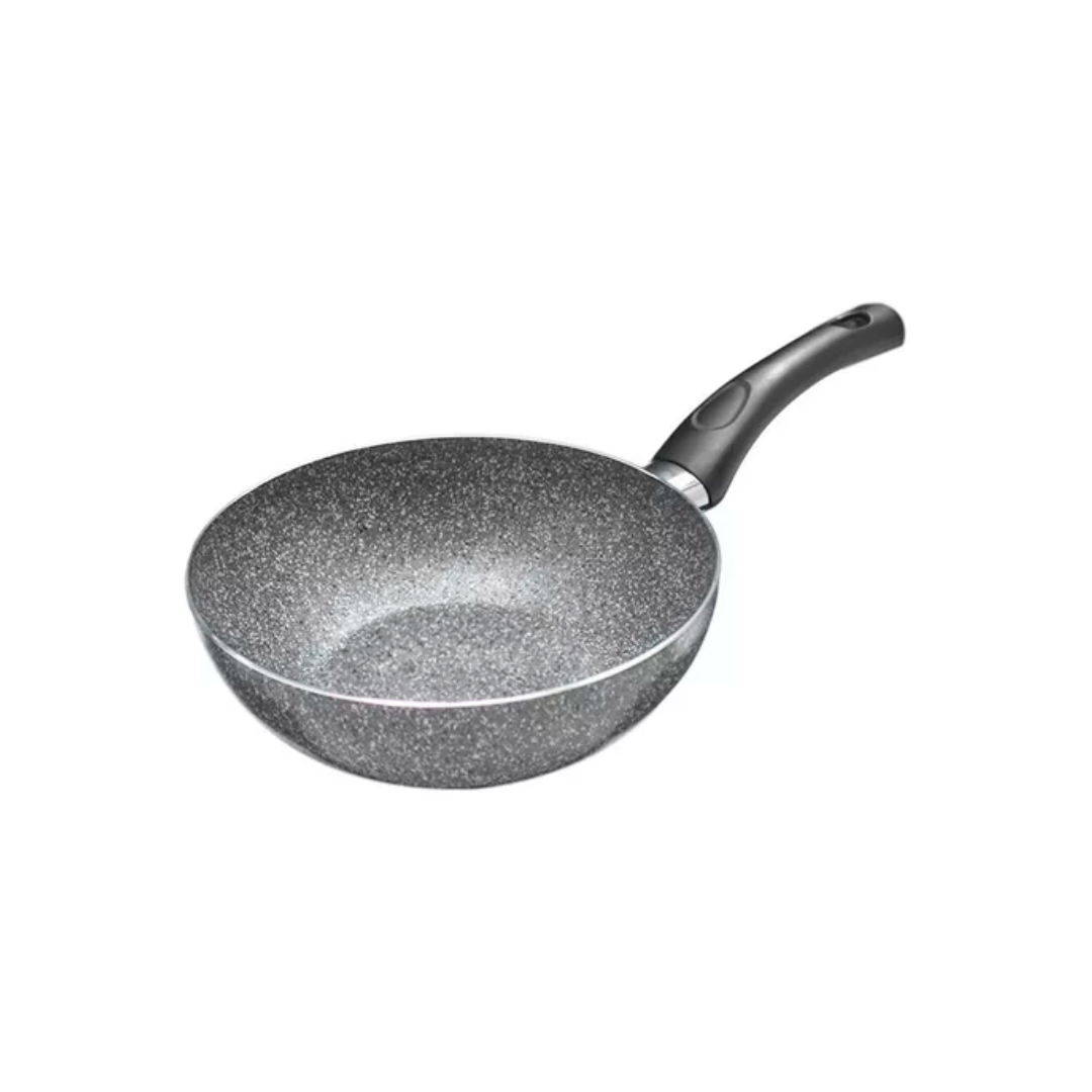 JUEGO 3 SARTENES ITALIANOS CON ANTIADERENTE COLOR GRIS GRANITO