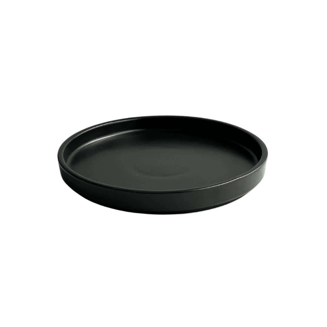 PLATO TRINCHE PORCELANA NEGRO MATE 22 CM