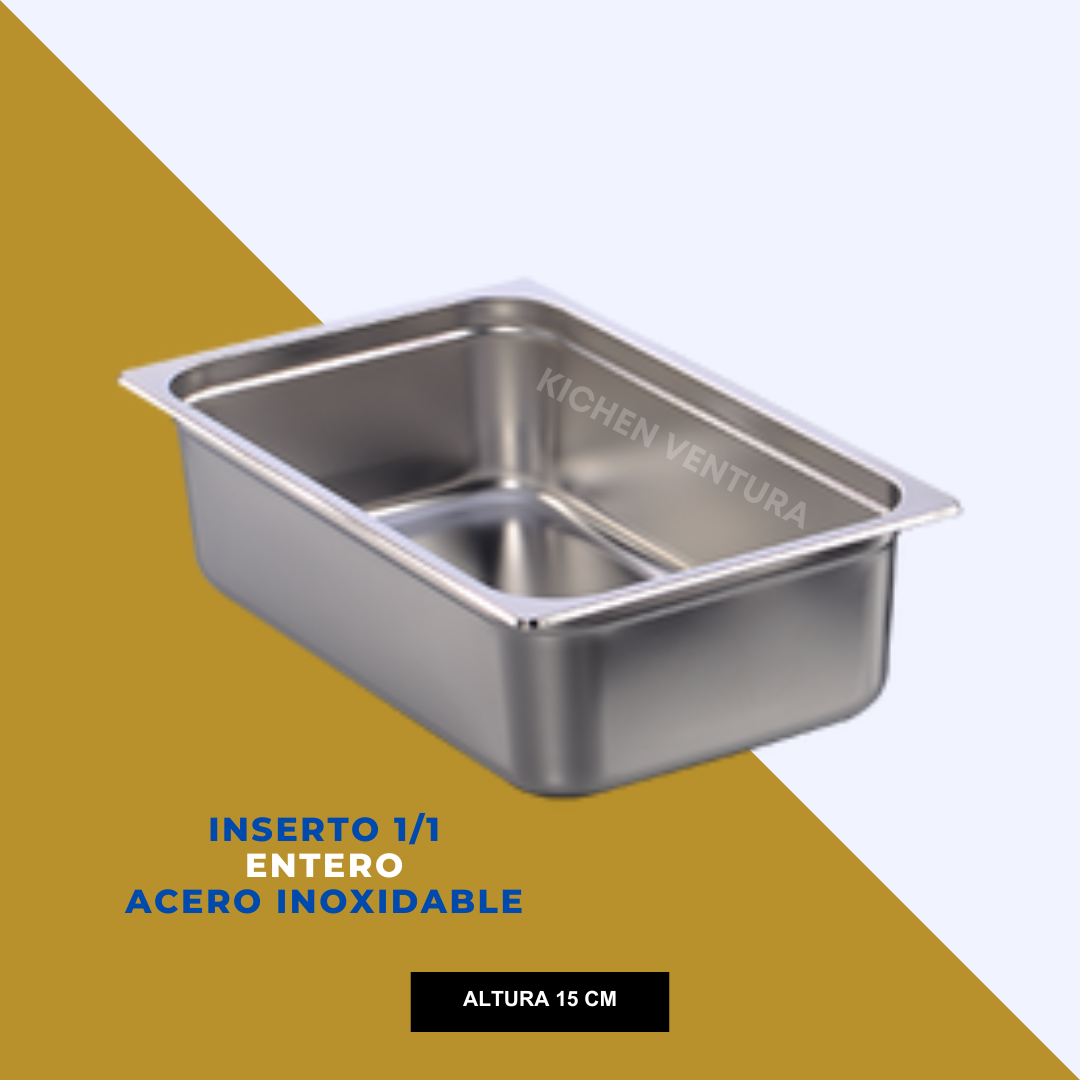 INSERTO 1/1 ENTERO ACERO INOX 15 CM