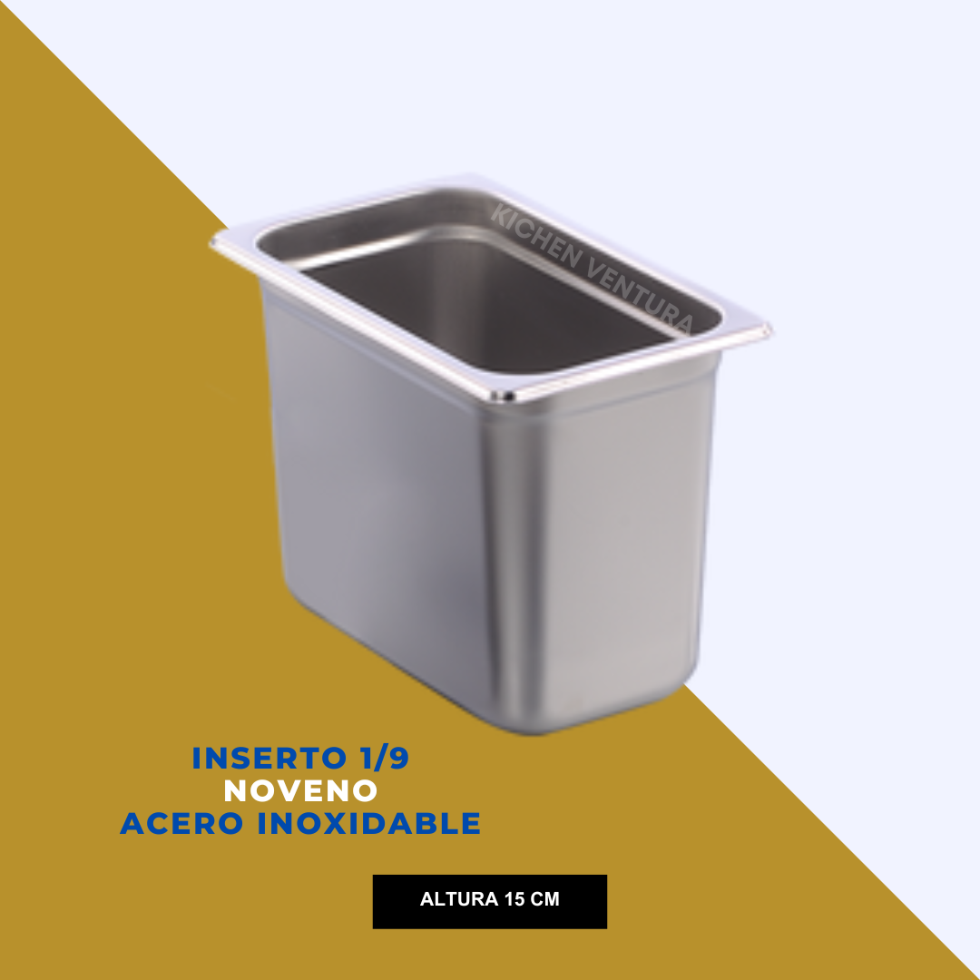 INSERTO 1/9 NOVENO ACERO INOX 15 CM