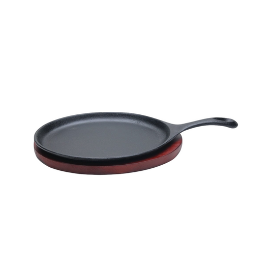 SARTEN OVALADO HIERRO FUNDIDO CON BASE DE MADERA 26.5 CM