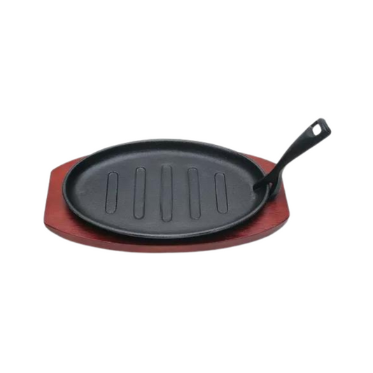 SARTEN HIERRO FUNDIDO CON BASE DE MADERA 27 CM