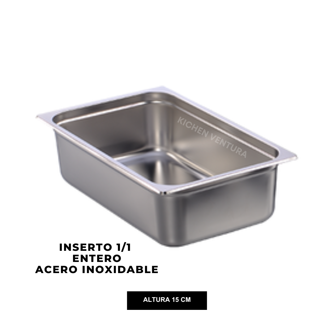 INSERTO 1/1 ENTERO ACERO INOX 15 CM