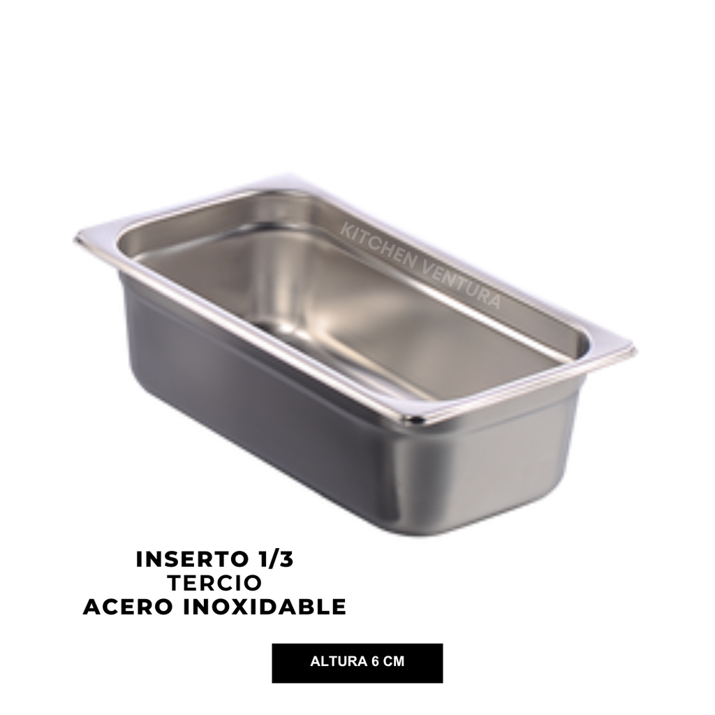 INSERTO 1/3 TERCIO ACERO INOX 6 CM