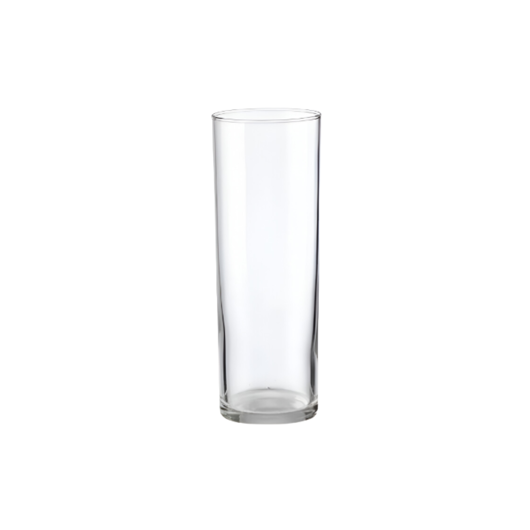 VASO TUBO DELGADO DE VIDRIO TRANSPARENTE JAIBOLERO 11 OZ