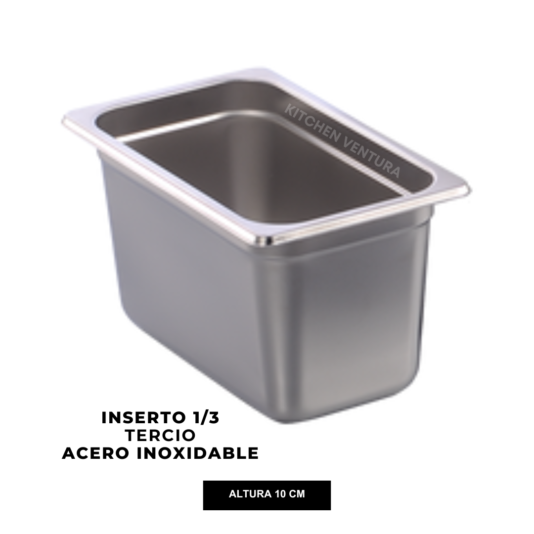 INSERTO 1/3 TERCIO ACERO INOX 10 CM