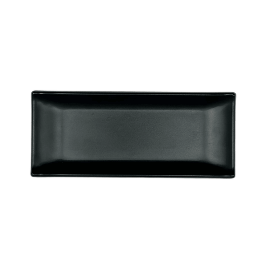 PLATO RECTANGULAR MELAMINA NEGRO 22X10 CM