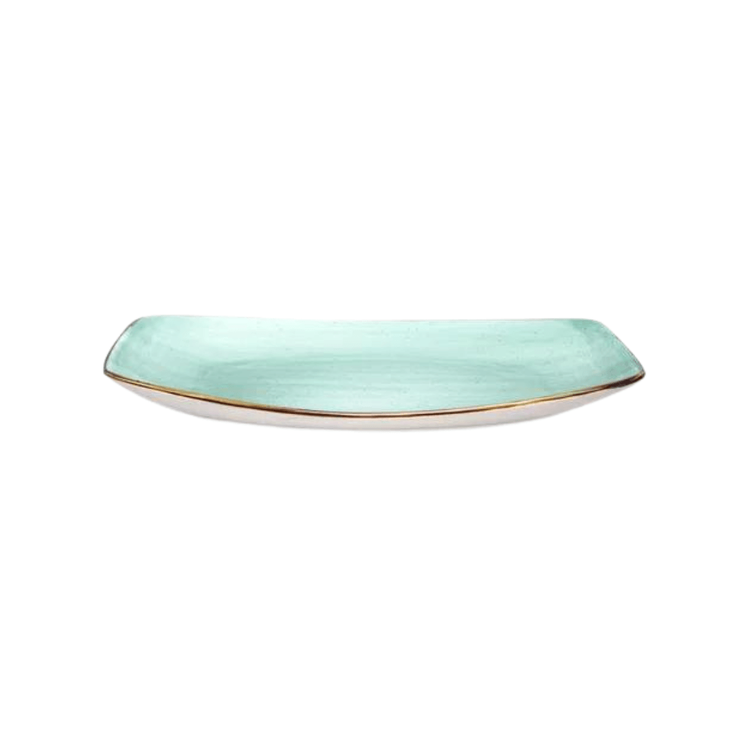 PLATON OVALADO PORCELANA COLOR VERDE 36 CM