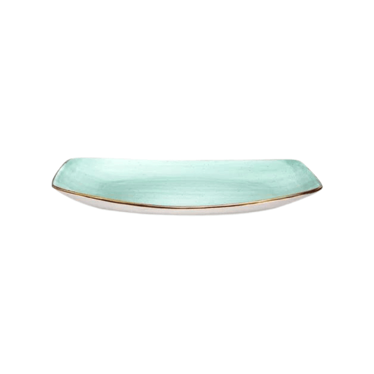 PLATON OVALADO PORCELANA COLOR VERDE 36 CM