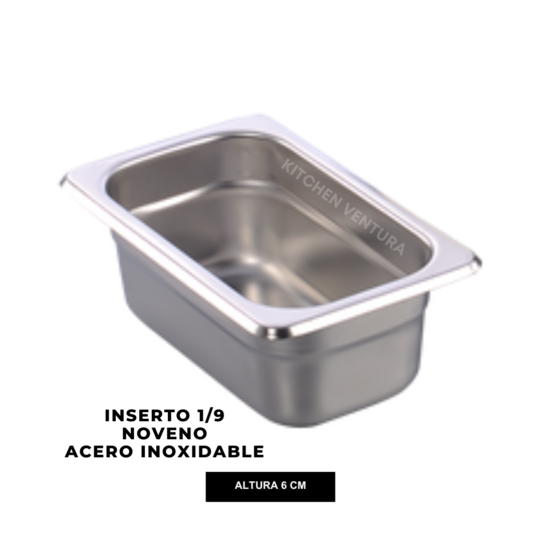 INSERTO 1/9 NOVENO ACERO INOX 6 CM